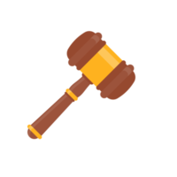 judge hammer Use knocks to decide a lawsuit. A wooden hammer to hit the auction close. png