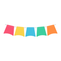 Party bunting flags. Colorful flags to hang at celebration parties. png