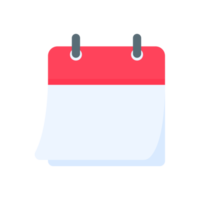icona del calendario. un calendario rosso per ricordare gli appuntamenti e le feste importanti dell'anno. png