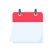 Calendar icon. A red calendar for reminders of appointments and important festivals in the year. png