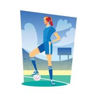 Professional Female Soccer Player vector