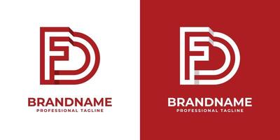 Modern Letter FD Logo, suitable for any business or identity with FD  DF initials. vector