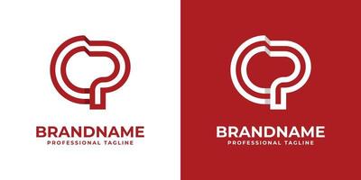 Modern Letter CP Logo, suitable for any business or identity with CP  PC initials. vector