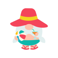 gnomi estate. gnomi indossare cappelli e occhiali da sole per estate viaggi per il spiaggia. png