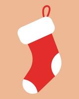 Christmas sock for decoration. Vector illustration.