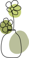 simplicity flower freehand continuous line drawing flat design. png