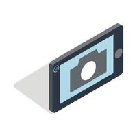 Mobile camera icon, isometric 3d style vector