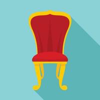 King throne icon, flat style vector