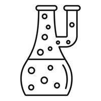 Study boiling flask icon, outline style vector