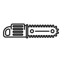 Carpentry chainsaw icon, outline style vector