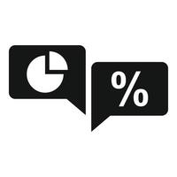 Conversion rate chat icon, simple style vector