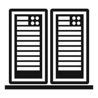 icono de rack de datos del servidor, estilo simple vector