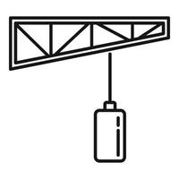 Demolition hand crane icon, outline style vector