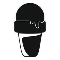 Ice cream summer icon, simple black style vector