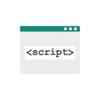 Script window icon, flat style vector