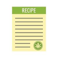 Recipe marijuana paper icon, flat style vector