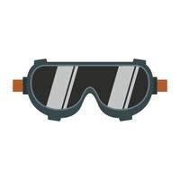 icono de gafas de trabajador de soldadura, estilo plano vector