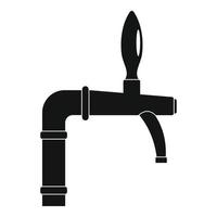 Tap with handle icon, simple style vector