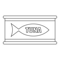 icono de lata de atún, estilo de contorno vector