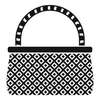 Wicker hamper icon, simple style vector