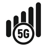 Icono móvil 5g, estilo simple vector