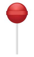 Red lollipop icon, realistic style vector