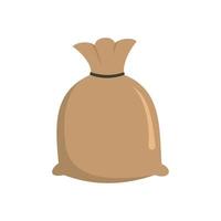 Sack rice icon, flat style vector