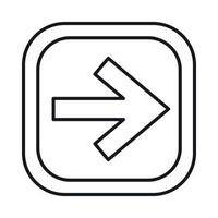 Arrow right on a button icon, outline style vector