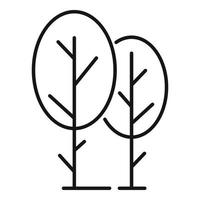 icono de árboles de parque ecológico, estilo de esquema vector