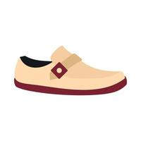 zapato blanco con icono de suela roja, estilo plano vector