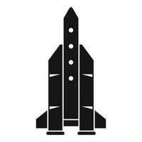 icono de cohete espacial, estilo simple vector