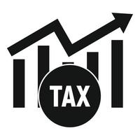 Tax finance graph icon, simple style vector