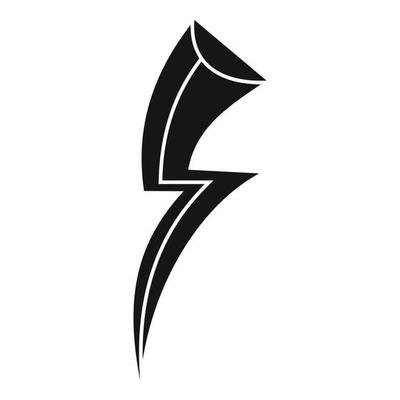 Shock lightning bolt icon, simple style