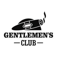 Cigar men club logo, simple style vector
