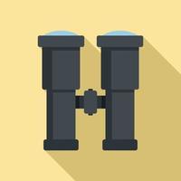 Safari hunting binoculars icon, flat style vector