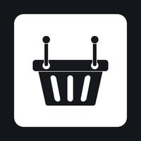 Shopping basket icon, simple style vector