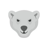 Hungry head of polar bear icon, flat style vector