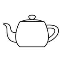 Metal teapot icon, outline style vector