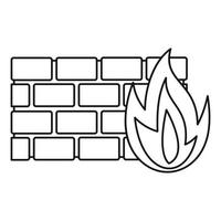 Firewall icon, outline style vector