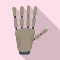 Bionic hand icon, flat style vector