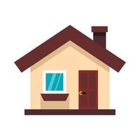 White cottage icon in flat style vector