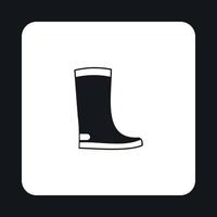 icono de botas de goma, estilo simple vector