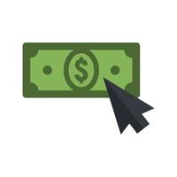 Web money click icon, flat style vector
