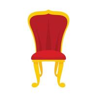 King throne icon, flat style vector