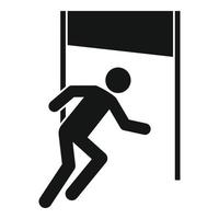 Man running finish line icon, simple style vector