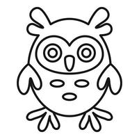 Adorable owl icon, outline style vector