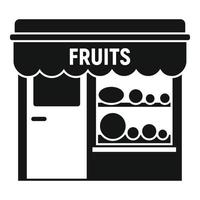 icono de la tienda de la calle de frutas, estilo simple vector