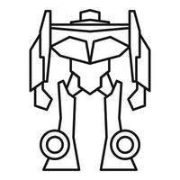 Fear robot transformer icon, outline style vector