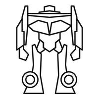 icono de transformador de robot de miedo, estilo de esquema vector