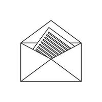 Open envelope with sheet of paper icon vector